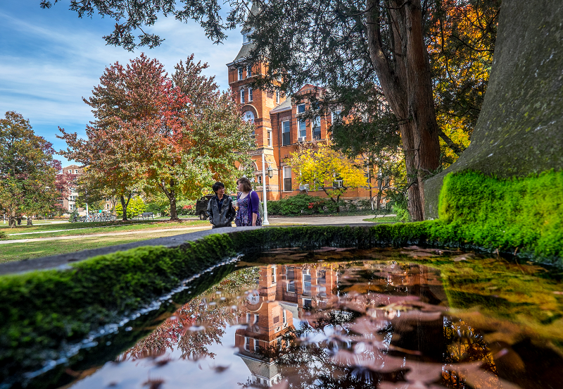 Students walking outside